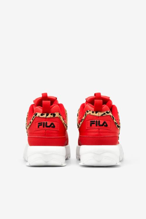 Leopard Zapatillas Fila Disruptor 2 Mujer Rojas Negras Blancas | Fila016VT