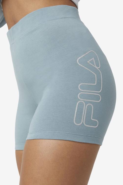 Pantalones Cortos Fila Beatriz High Cintura Bike Mujer Plateadas | Fila921RE