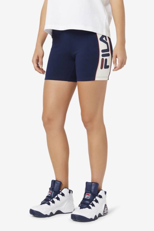 Pantalones Cortos Fila Davina Bike Mujer Azul Marino | Fila206TI