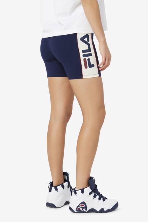 Pantalones Cortos Fila Davina Bike Mujer Azul Marino | Fila206TI