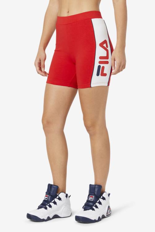 Pantalones Cortos Fila Davina Bike Mujer Rojas | Fila380FP