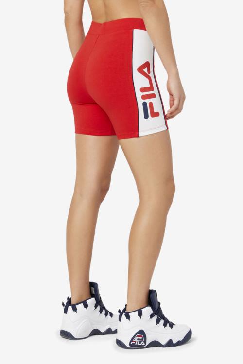 Pantalones Cortos Fila Davina Bike Mujer Rojas | Fila380FP