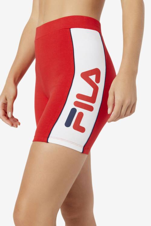 Pantalones Cortos Fila Davina Bike Mujer Rojas | Fila380FP