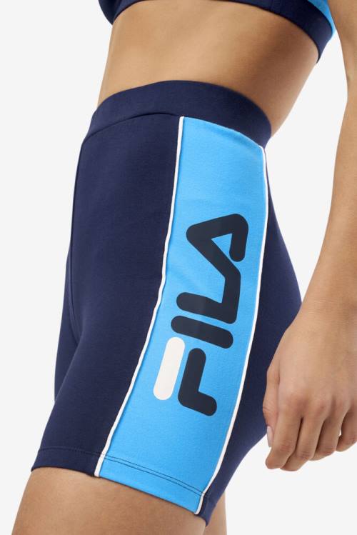 Pantalones Cortos Fila Davina Bike Mujer Azul Marino | Fila802TQ