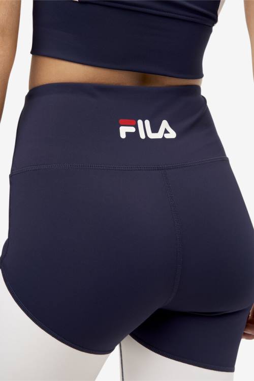 Pantalones Cortos Fila Marley Bike Mujer Azul Marino | Fila124MH