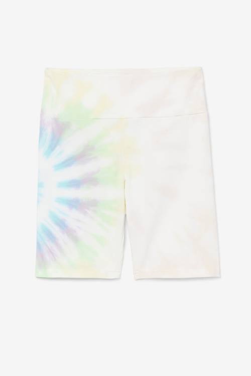 Pantalones Cortos Fila Taima Tie Dye Bike Mujer Creme | Fila735XP