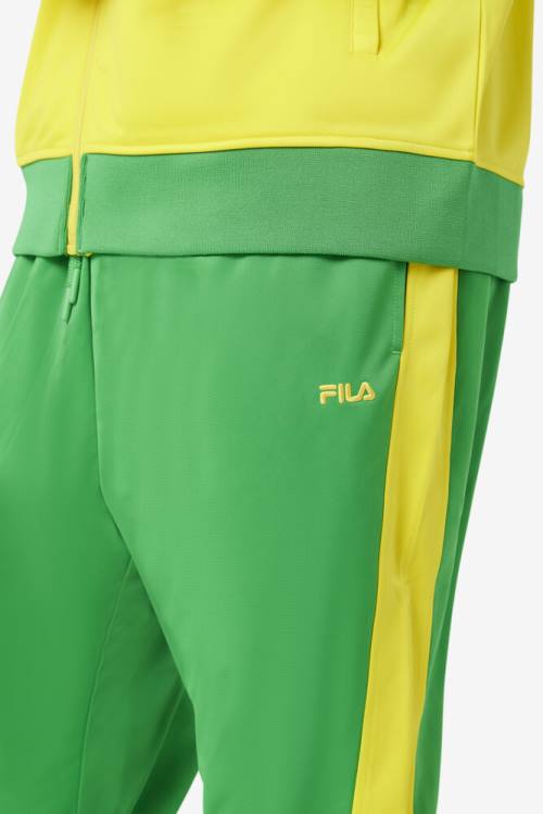 Pantalones Fila Brazil Pista Hombre Verde Amarillo | Fila546DZ