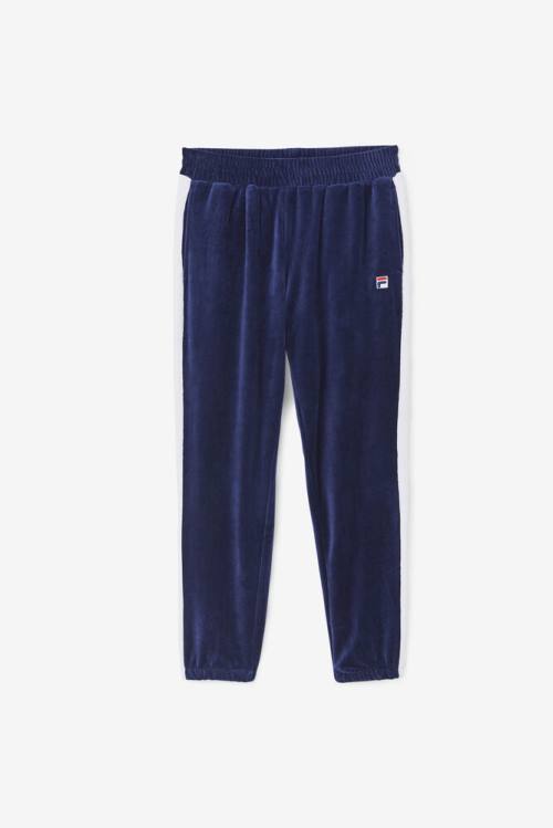 Pantalones Fila Brice Velour Hombre Azul Marino Blancas Rojas | Fila135LZ