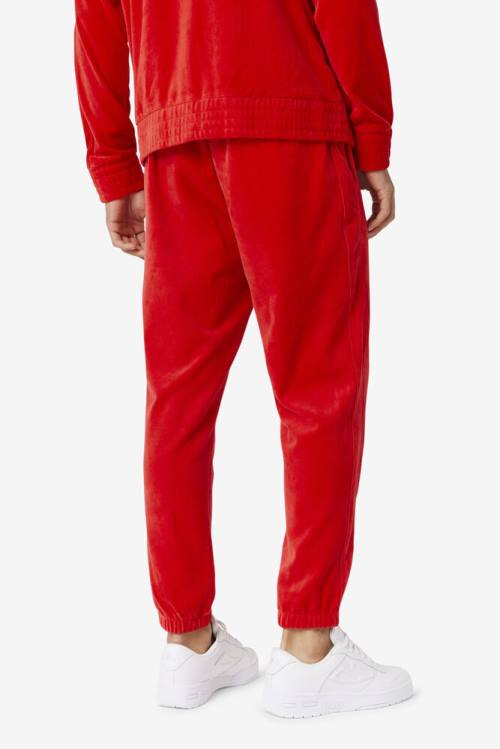 Pantalones Fila Deverall Velour Hombre Rojas | Fila203NF