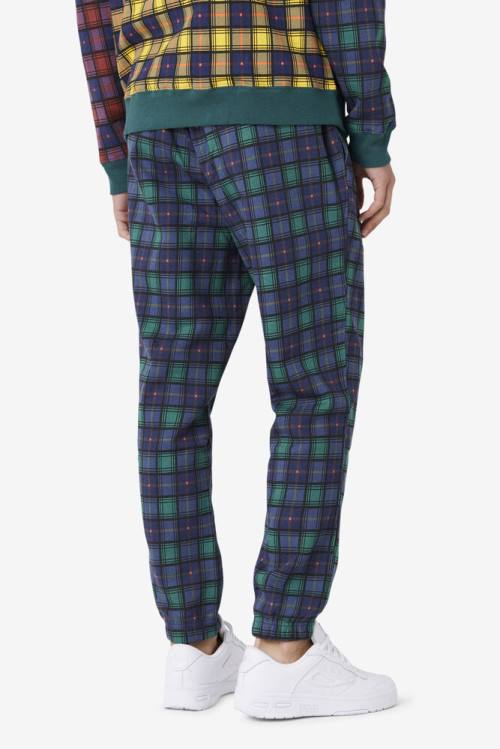 Pantalones Fila Dorm Plaid Jogger Hombre Azul Marino | Fila490ZO