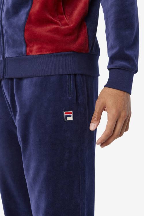 Pantalones Fila Dortmund Velour Jogger Hombre Azul Marino | Fila095IS