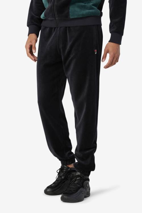 Pantalones Fila Dortmund Velour Jogger Hombre Negras | Fila127ID