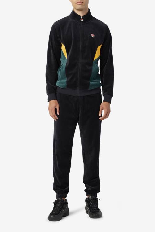 Pantalones Fila Dortmund Velour Jogger Hombre Negras | Fila127ID