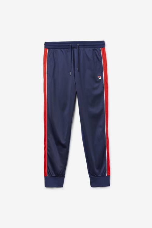 Pantalones Fila Elijah Pista Hombre Azul Marino Rojas Blancas | Fila879SC