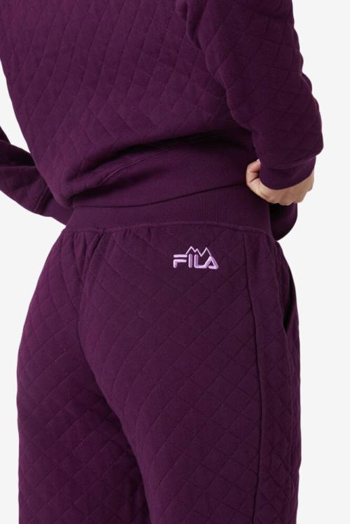 Pantalones Fila Finley High Rise Quilted Jogger Mujer Burdeos | Fila708XH