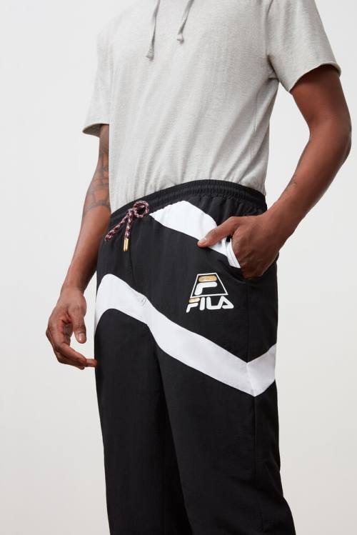 Pantalones Fila Grant Hill Zenith Woven Hombre Negras Blancas | Fila523YA