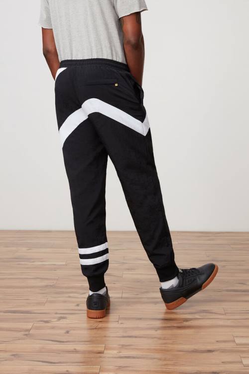 Pantalones Fila Grant Hill Zenith Woven Hombre Negras Blancas | Fila523YA