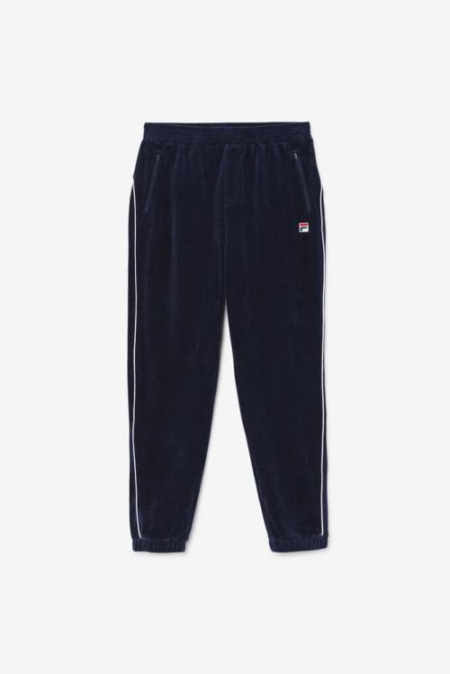 Pantalones Fila Lewis Velour Hombre Azul Marino Blancas | Fila037ZN