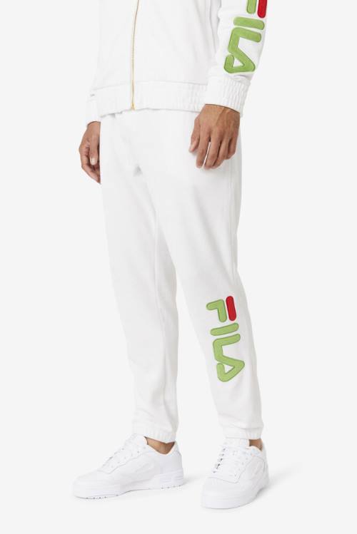 Pantalones Fila Mansur Velour Hombre Blancas Verde Rojas | Fila428CN