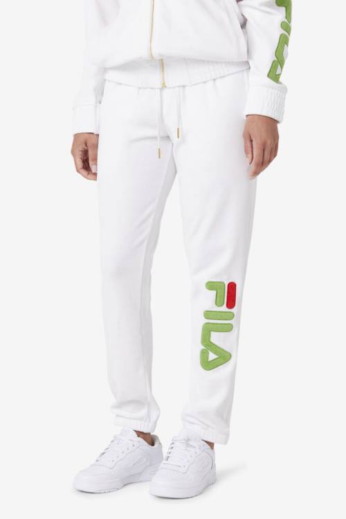 Pantalones Fila Mansur Velour Hombre Blancas Verde Rojas | Fila428CN