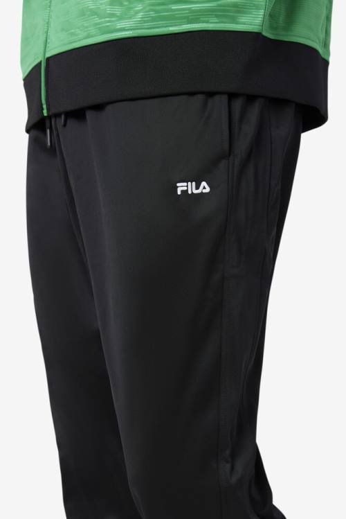 Pantalones Fila Nigeria Pista Hombre Negras Blancas | Fila374VQ