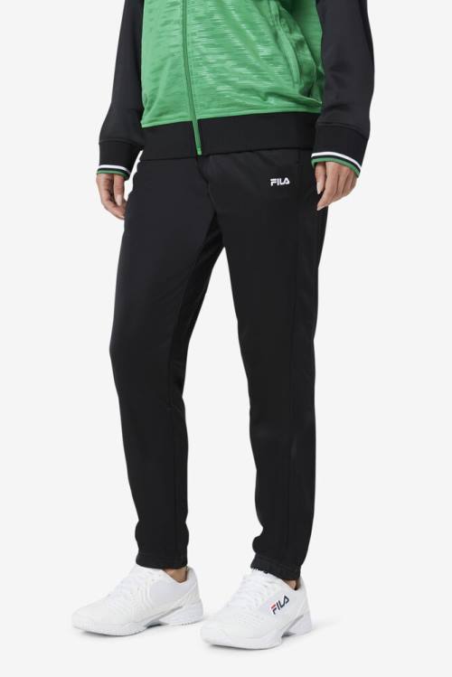 Pantalones Fila Nigeria Pista Hombre Negras Blancas | Fila374VQ