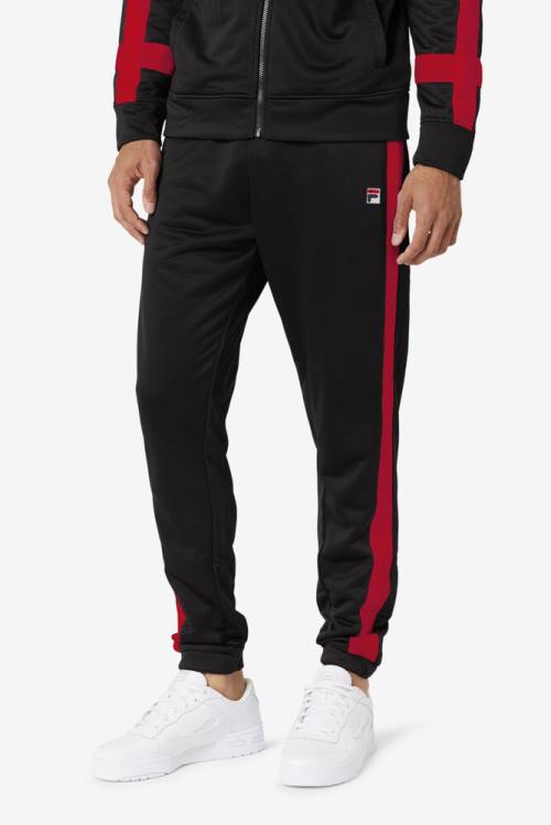 Pantalones Fila Renzo Hombre Negras Rojas | Fila375DF