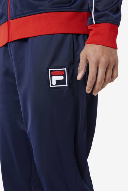 Pantalones Fila Wayan Pista Hombre Azul Marino Rojas Blancas | Fila741QA