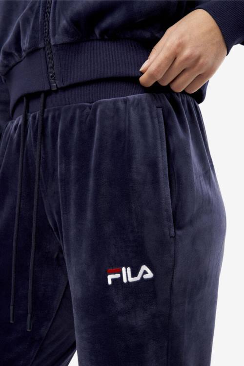 Pantalones Fila Zura Velour Jogger Mujer Azul Marino | Fila483XA