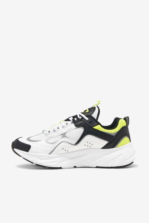 Plus Zapatillas Fila Trigate Hombre Blancas Negras Amarillo | Fila049LR