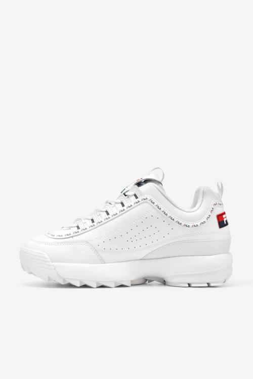 Premium Repeat Zapatillas Fila Disruptor 2 Hombre Blancas Azul Marino Rojas | Fila491SH