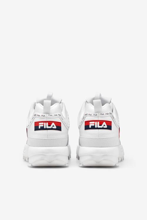 Premium Repeat Zapatillas Fila Disruptor 2 Hombre Blancas Azul Marino Rojas | Fila491SH