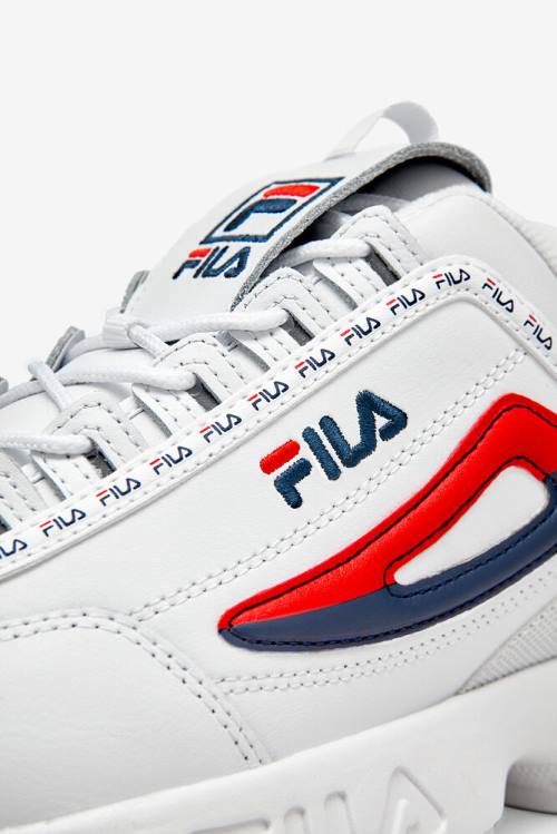 Premium Repeat Zapatillas Fila Disruptor 2 Hombre Blancas Azul Marino Rojas | Fila491SH