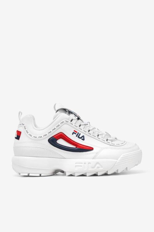 Premium Repeat Zapatillas Fila Disruptor 2 Hombre Blancas Azul Marino Rojas | Fila491SH