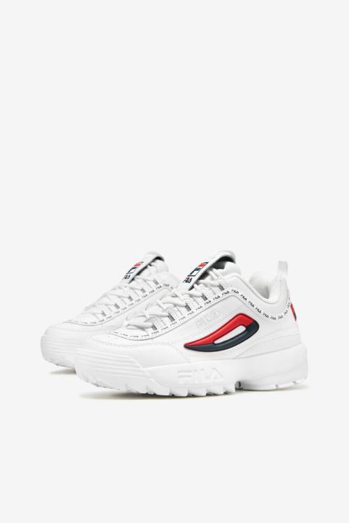 Premium Repeat Zapatillas Fila Disruptor 2 Mujer Blancas Azul Marino Rojas | Fila530FH