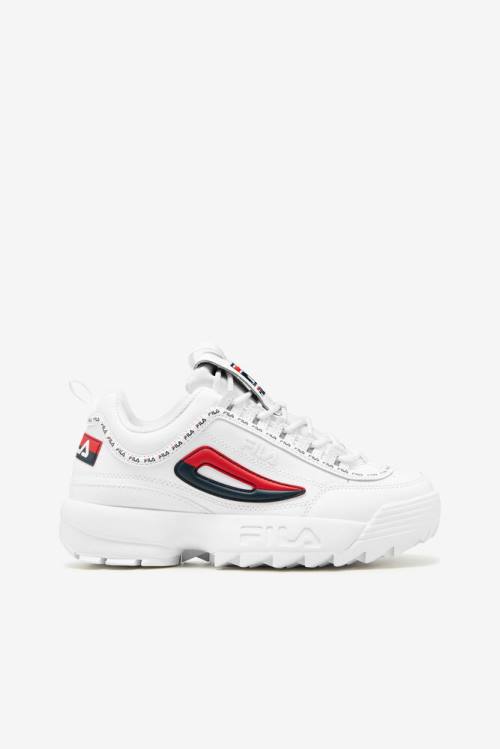 Premium Repeat Zapatillas Fila Disruptor 2 Mujer Blancas Azul Marino Rojas | Fila530FH