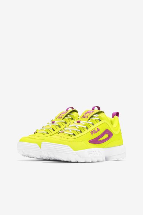 Premium Zapatillas Fila Disruptor 2 Mujer Amarillo Moradas Flores Blancas | Fila316YZ