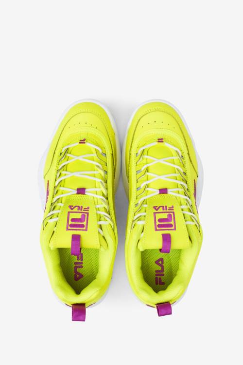 Premium Zapatillas Fila Disruptor 2 Mujer Amarillo Moradas Flores Blancas | Fila316YZ