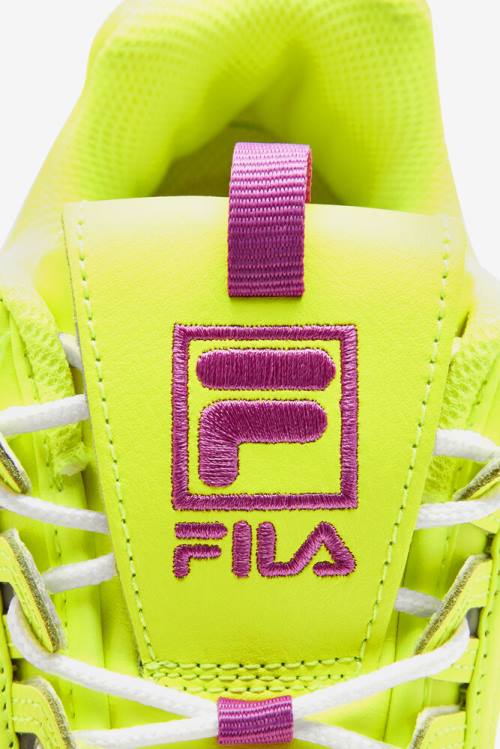 Premium Zapatillas Fila Disruptor 2 Mujer Amarillo Moradas Flores Blancas | Fila316YZ