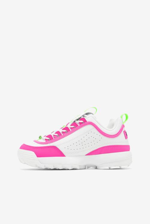 Premium Zapatillas Fila Disruptor 2 Mujer Blancas Rosas Verde | Fila512LE