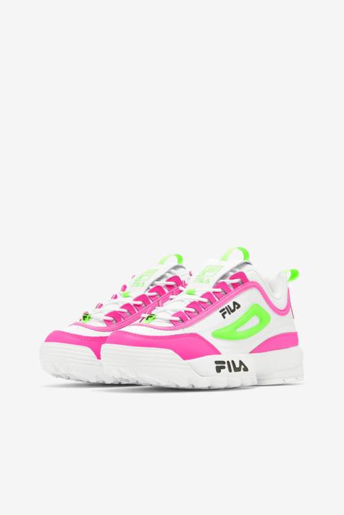 Premium Zapatillas Fila Disruptor 2 Mujer Blancas Rosas Verde | Fila512LE