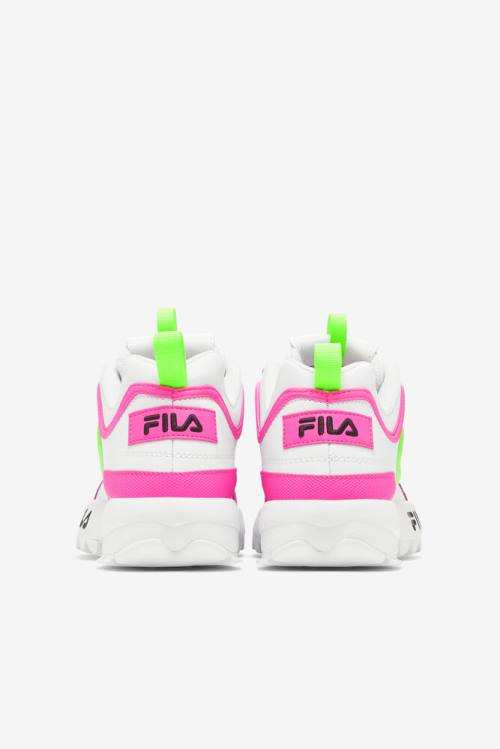 Premium Zapatillas Fila Disruptor 2 Mujer Blancas Rosas Verde | Fila512LE