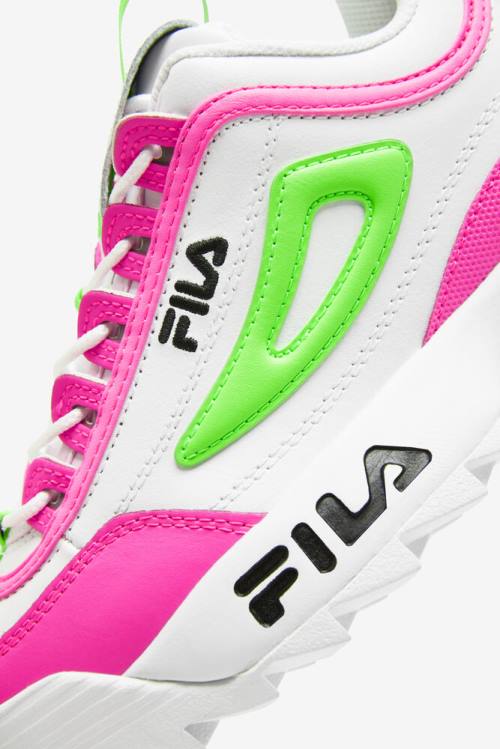 Premium Zapatillas Fila Disruptor 2 Mujer Blancas Rosas Verde | Fila512LE