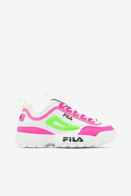 Premium Zapatillas Fila Disruptor 2 Mujer Blancas Rosas Verde | Fila512LE