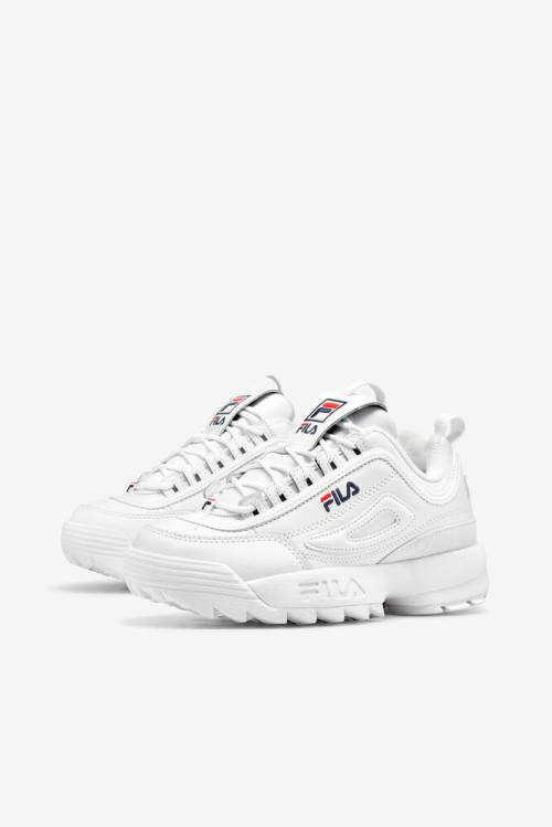 Premium Zapatillas Fila Disruptor 2 Mujer Blancas Azul Marino Rojas | Fila584OD