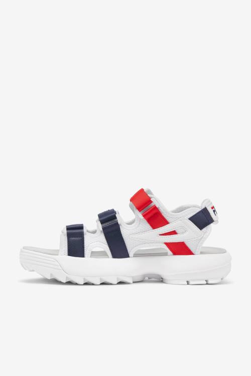 Sandalias Fila Disruptor Hombre Blancas Azul Marino Rojas | Fila912SU