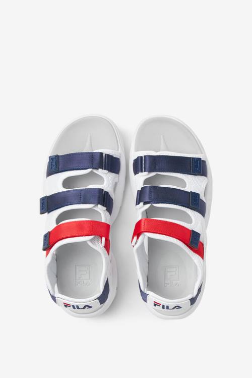 Sandalias Fila Disruptor Hombre Blancas Azul Marino Rojas | Fila912SU