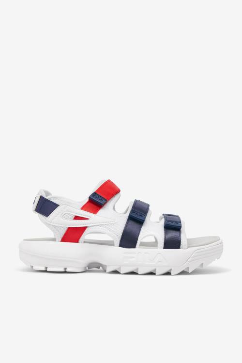 Sandalias Fila Disruptor Hombre Blancas Azul Marino Rojas | Fila912SU