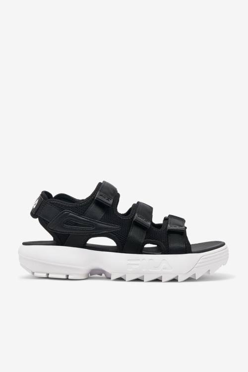 Sandalias Fila Disruptor Hombre Negras Blancas | Fila065BM