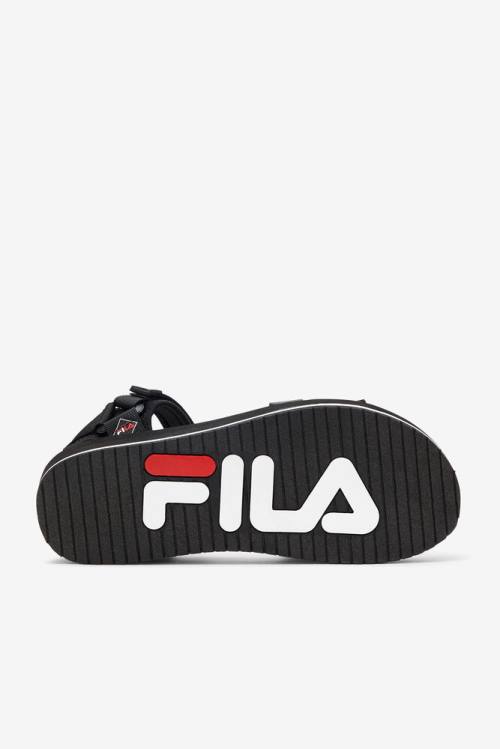 Sandalias Fila Drifter Dns 90s Hombre Negras Blancas Rojas | Fila472NR